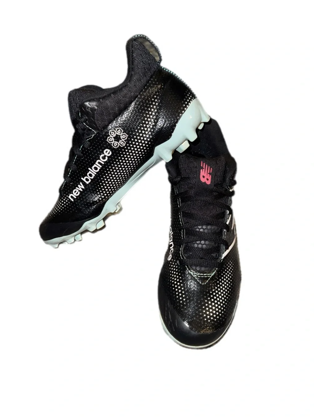 Sick pair of New Balance  Black and Mint multi-sport Cleats size 4Y-5.5women